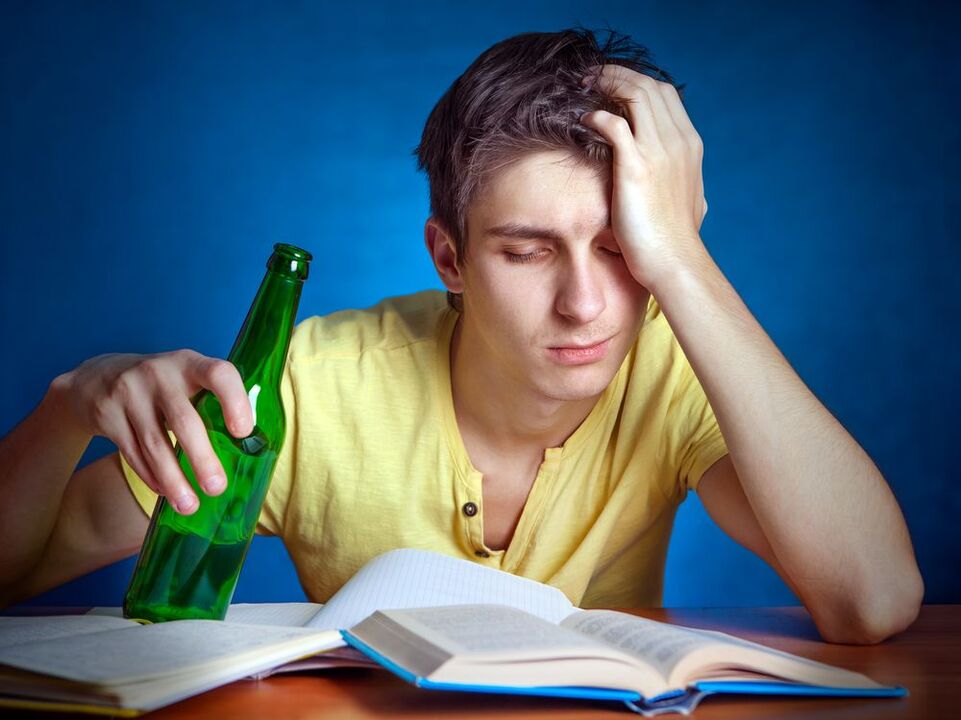 student tired of beer as not to drink
